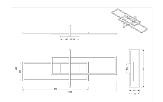 Plafoniera moderna per soggiorno led 34w 3000k dimmerabile