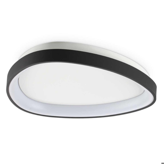 Ideal lux gemini pl d042 plafoniera da soffitto led 23w 3000k nera per ufficio ovale