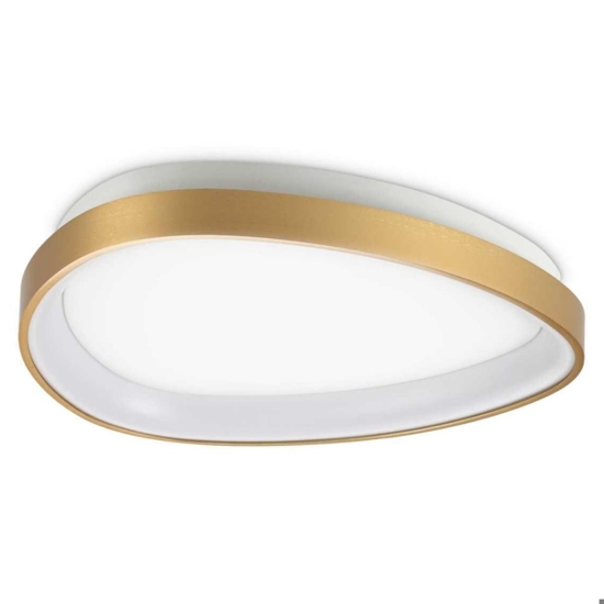 Plafoniera per soffitto led gemini pl d042 ideal lux ovale ottone 3000k