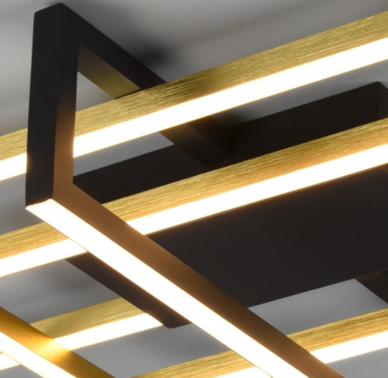 Plafoniera oro led 3000k dimmerabile moderna design per soggiorno