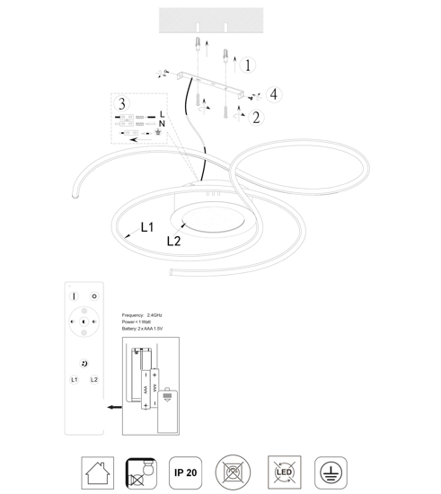 Plafoniera moderna design led 48w dimmerabile