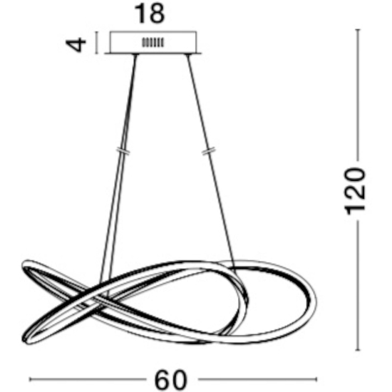 Lampadario design cromato per soggiorno moderno led 3000k