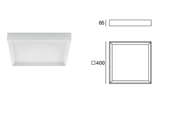 Plafoniera moderna 33w 3000k quadrata bianca linea light tara