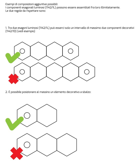 Plafoniera led 2 luci con placca decoro foglia argento top light hexagon