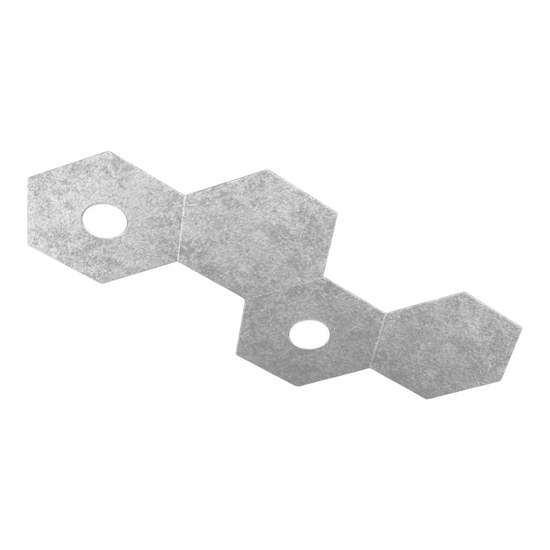 Toplight hexagon plafoniera moderna componibile 2 luci e 2 placche foglia argento