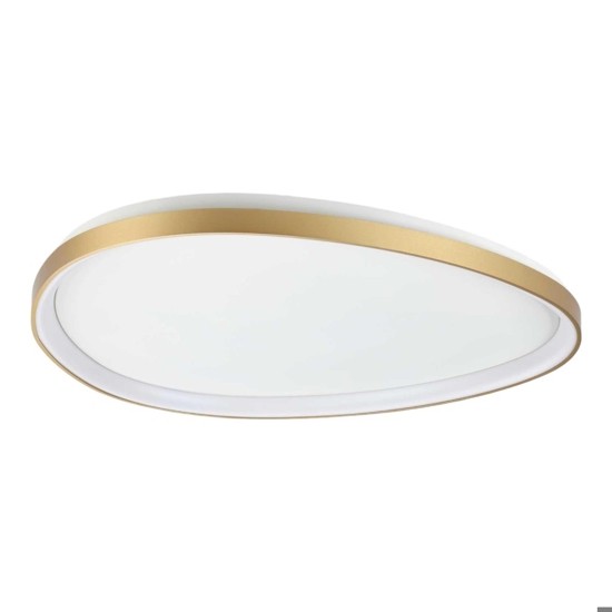 Plafoniera ideal lux gemini pl d081 per saloto led 41w 3000k ottone