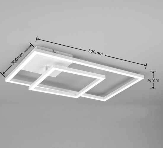 Plafoniera bianca moderna 25w dimmerabile 4000k rettangolare