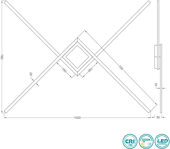 Plafoniera led 27w 4000k design moderna bianca per soggiorno