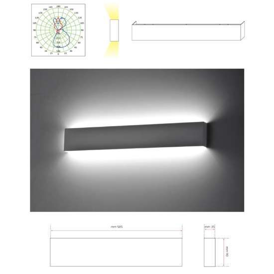 Isyluce applique led 24w 3000k moderna bianco