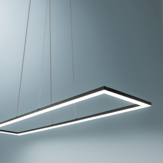 Lampadario affralux quattro nero led 56w 3000k moderno