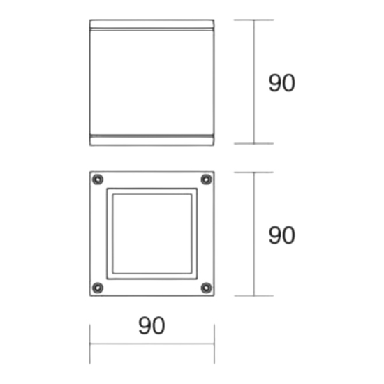 Faretto da soffitto per esterno led cubo antracite