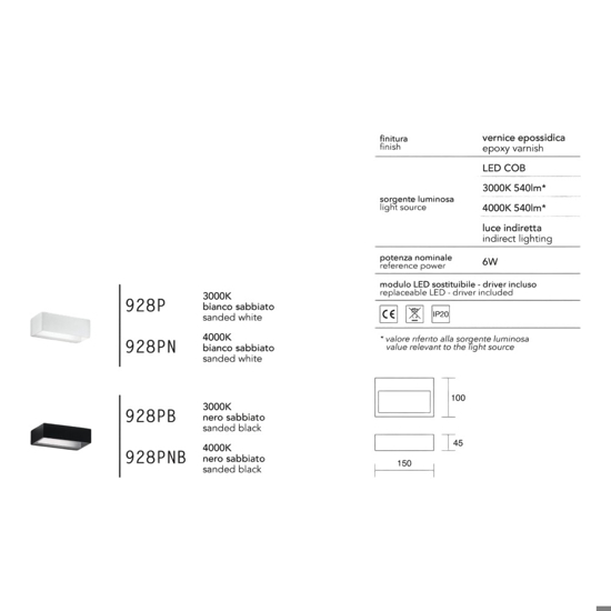 Applique led 6w 3000k isyluce nera