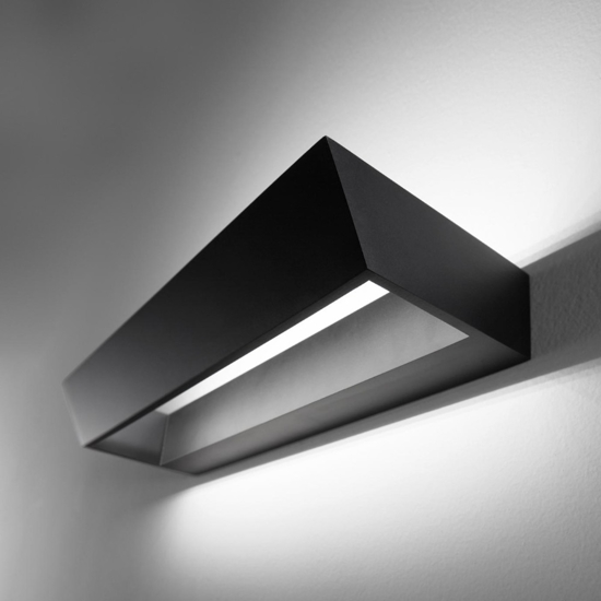 Isyluce applique led 18w 3000k nero design moderna per interni