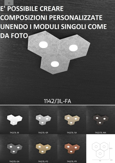 Plafoniera hexagon toplight bianco design esagoni