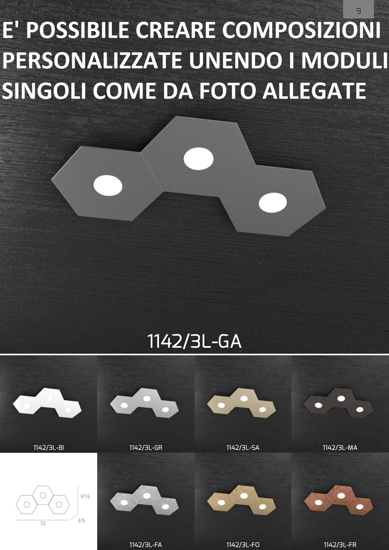 Plafoniera hexagon toplight bianco design esagoni