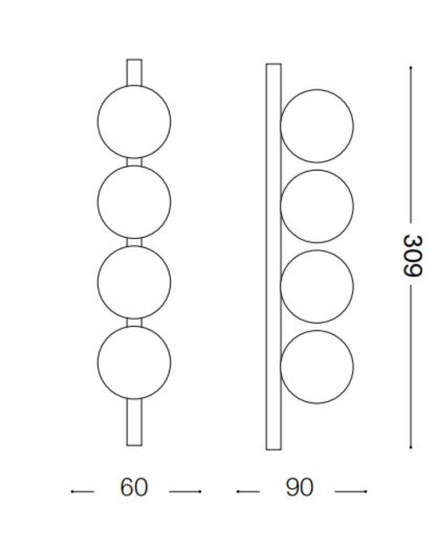 Ideal lux plafoniera led 12w 3000k ping pong pl4 nera per interno