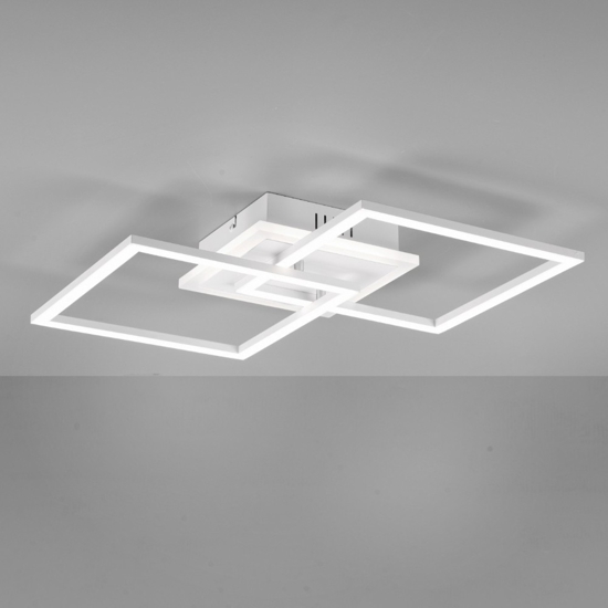 Plafoniera bianca moderna quadrati led 4000k 25w dimmerabile