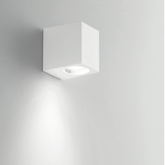 Isyluce applique da esterno cubo bianco mono emissione