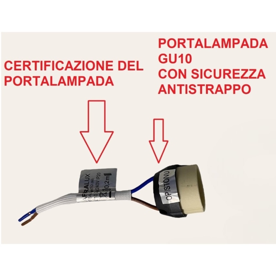 Isyluce faretto nero da incasso rotondo orientabile