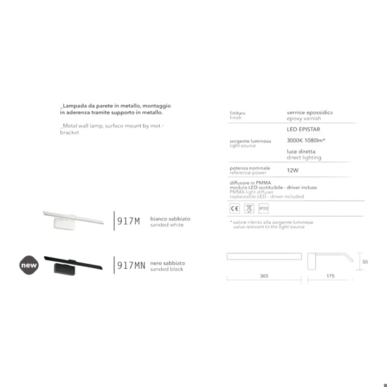 Applique per specchio da bagno nero isyluce led 12w 3000k ip20