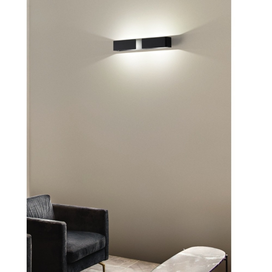 Isyluce applique graffa nero led design moderna 40w 3000k