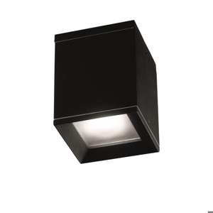 Faretto da esterno nero per soffitto cubo isyluce  quadrato