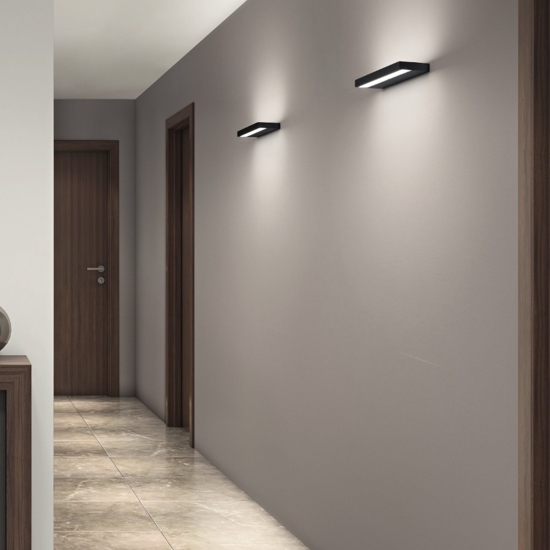 Applique isyluce duplex nero moderna led 40w 3000k-4000k