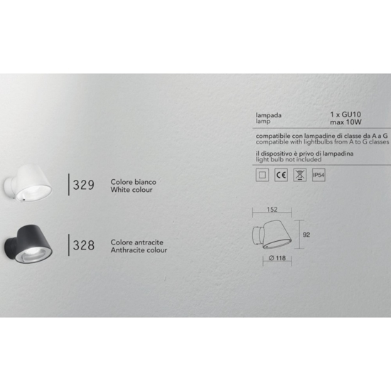 Applique per esterno moderno isyluce parabola antracite