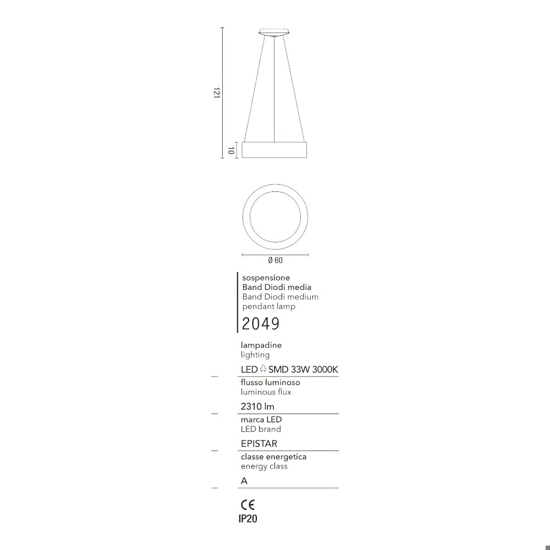 Band diodi affralux lampadario led a sospensione cerchio sabbia 60cm