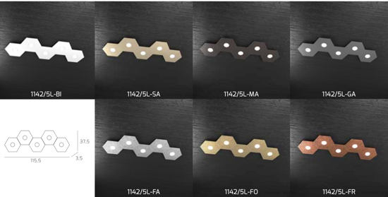 Toplight hexagon plafoniera moderna componibile metallo sabbia 5 luci