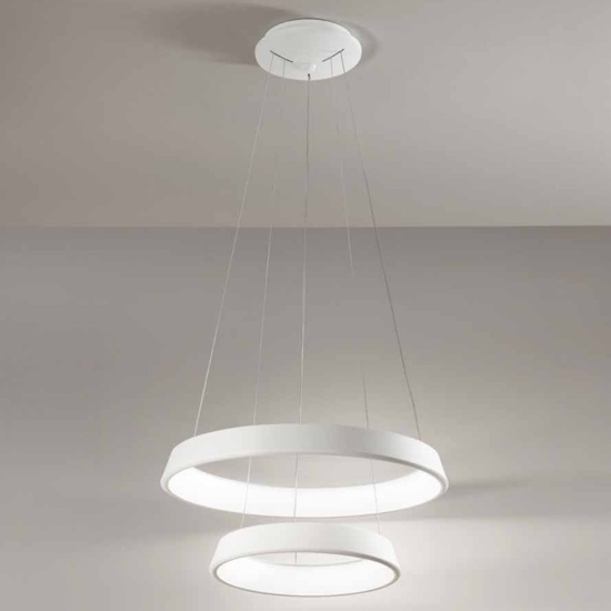 Affralux anelli diodi lampadario led 54w 3200k particolare bianco moderno