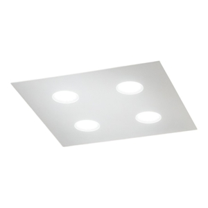 Affralux flet plafoniera led 4x9w moderna quadrata bianca