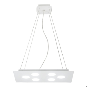 Lampadario moderno affralux flet led rettangolare bianco