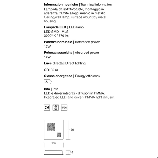 Isyluce plafoniera led 12w 3000k sabbia quadrata moderna