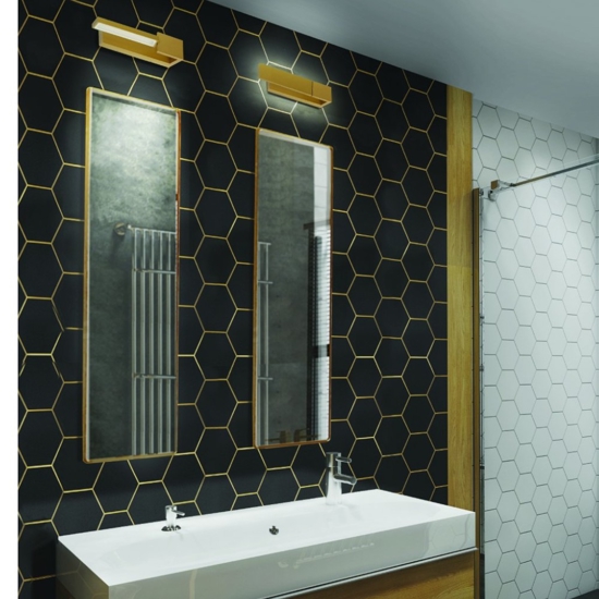 Applique per specchio bagno oro orientabile 12w 4000k