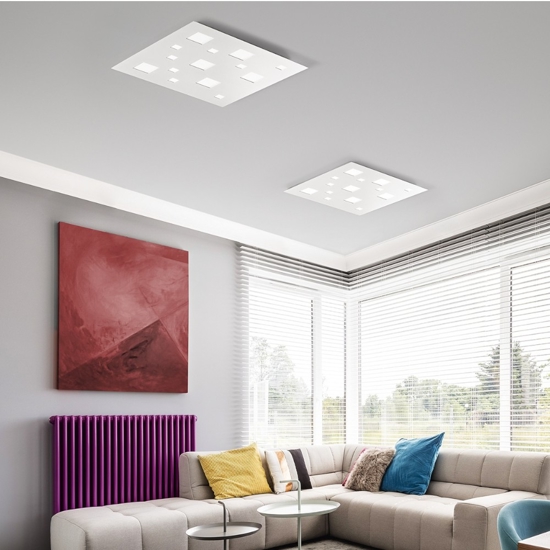 Plafoniera led 60w 3000k bianca quadrata per soggiorno isyluce