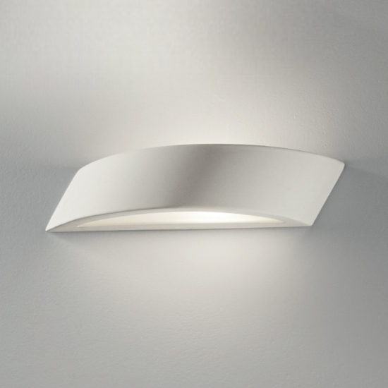 Isyluce applique in gesso bianco curvo