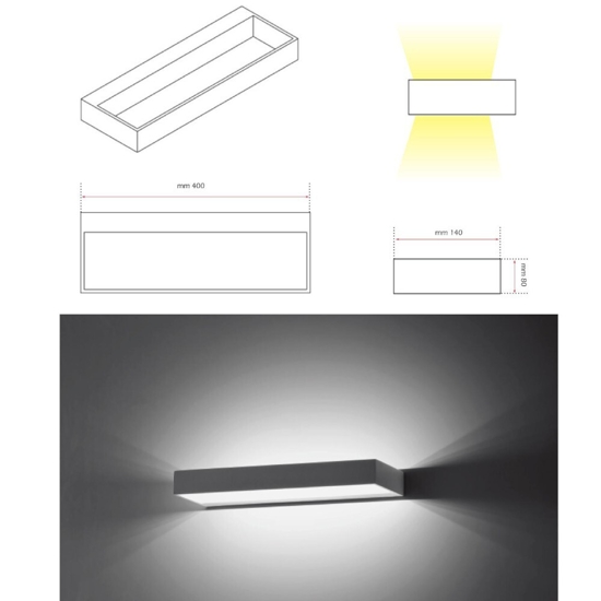 Isyluce applique led 12w 4000k bianco design moderno