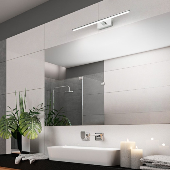 Isyluce applique da bagno luce sopra specchio cromato 8w 3000k