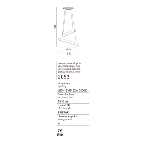 Affralux anelli diodi sabbia lampadario cerchi led 54w 3200k tortora