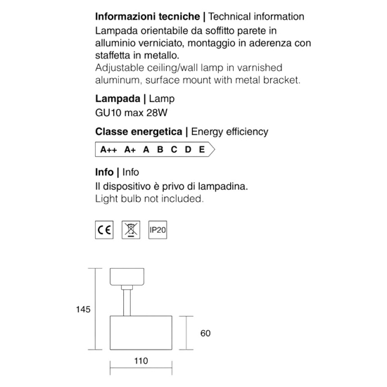 Isyluce lampada moderna cilindro bianco luce orientabile