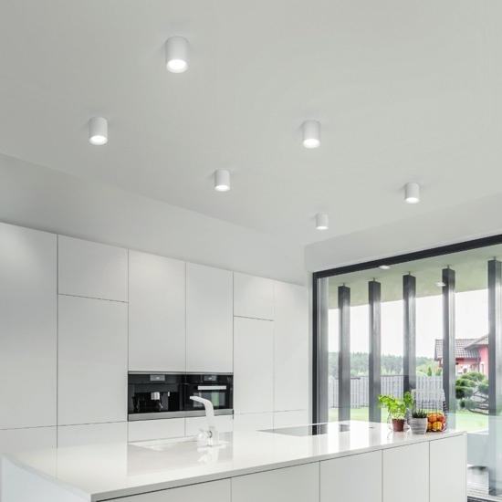 Faretto led 15w 3000k da soffitto cilindro bianco isyluce