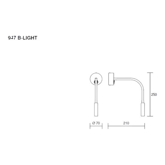 Applique per comodino orientabile led 3w 3000k