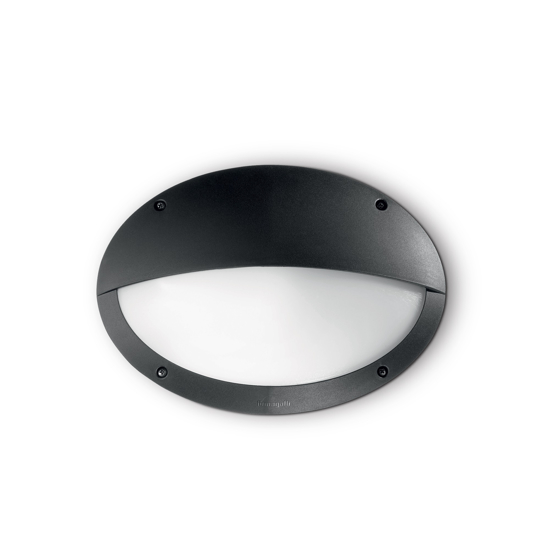 Ideal lux medea-2 ap1 applique per esterno ovale in resina nero ip66