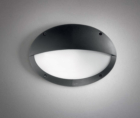 Ideal lux medea-2 ap1 applique per esterno ovale in resina nero ip66