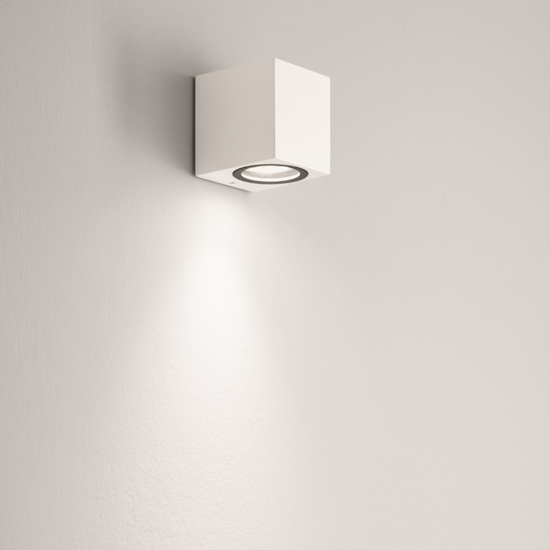 Applique per esterni moderni cubo bianco luce mono emissione