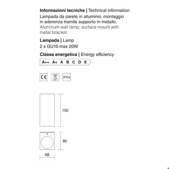 Applique da esterno moderno antracite quadrato isyluce