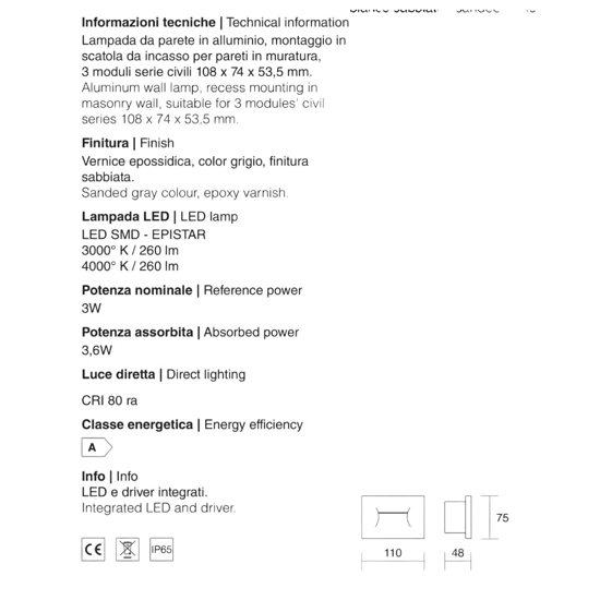 Isyluce segnapasso led per esterno 3w 4000k da incasso bianco