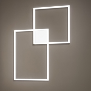 Plafoniera a led 64w cct bianco design moderna perenz cross illuminazione