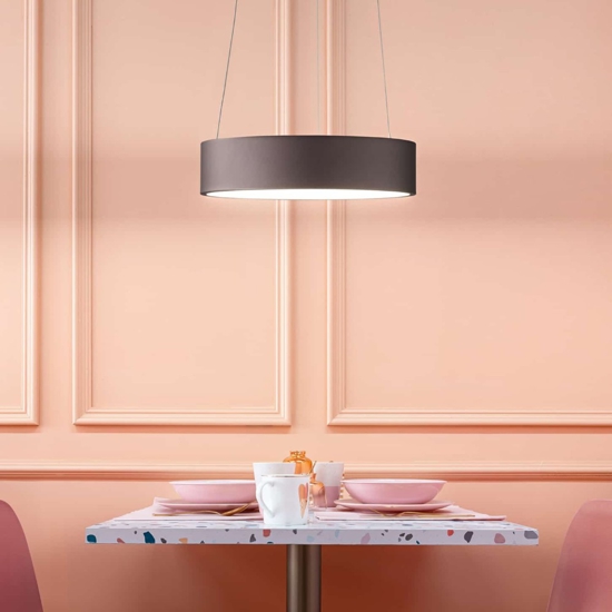 Affralux band diodi lampadario a sospensione cerchio led 60cm marrone caffe